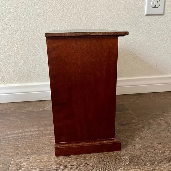 Wooden Jewelry Box with Side Cabinet and Four Drawers 6/9/10 Inches